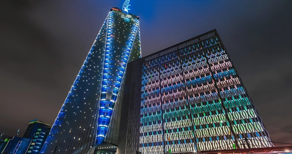 Britam Tower rising above Nairobi’s skyline, reflecting the need for sustainable infrastructure.